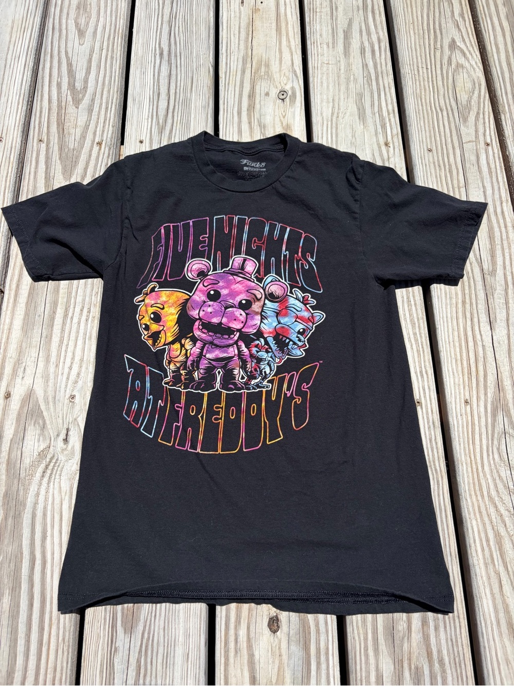 Five Nights at Freddys Shirt S Black Funko Pop Horror Movie Video Game Halloween